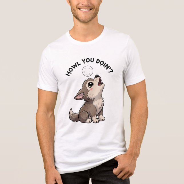 T-shirt En Tri-matière "T'es à croquer ?" Loup mignon (Recto)