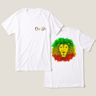 T-shirt En Tri-matière tête de lion rasta rouge vert jaune Jamaïque un am