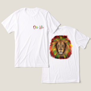 T-shirt En Tri-matière tête de lion rasta rouge vert jaune Jamaïque un am
