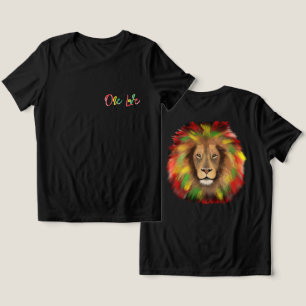 T-shirt En Tri-matière tête de lion rasta rouge vert jaune Jamaïque un am