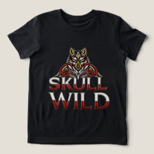T-shirt En Tri-matière Tête de loup féroce avec entrelacs celtique et crâ