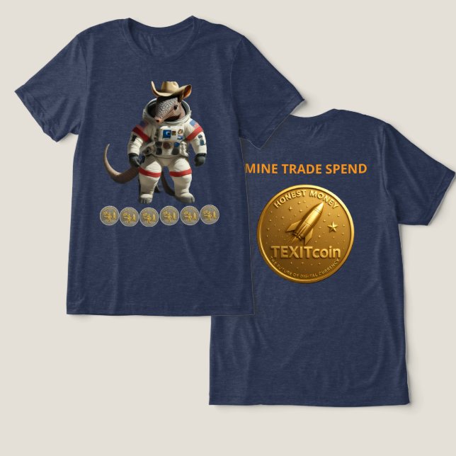 T-shirt En Tri-matière TexitCoin Gold Coin Back And Armadillo Front (Design Recto & Verso)