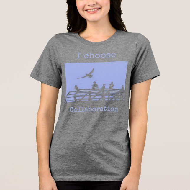 T-shirt En Tri-matière Texte éditable Impression d'art de mouettes mignon (Recto)
