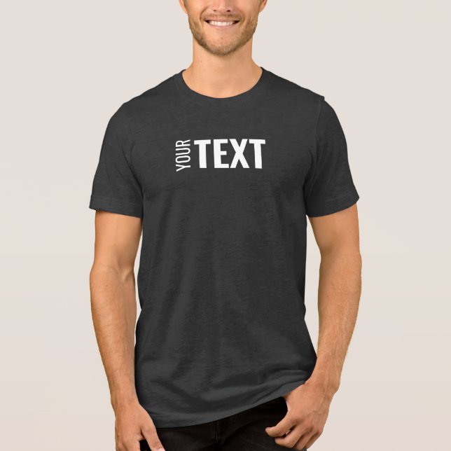 T-shirt En Tri-matière Texte Élégant Personnalisé Moderne Hommes Noir de  (Recto)
