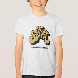 T-shirt En Tri-matière Texte personnalisé Rétro "Esprit libre"