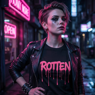 T-shirt En Tri-matière Texte rose qui dégouline en gras et pourri