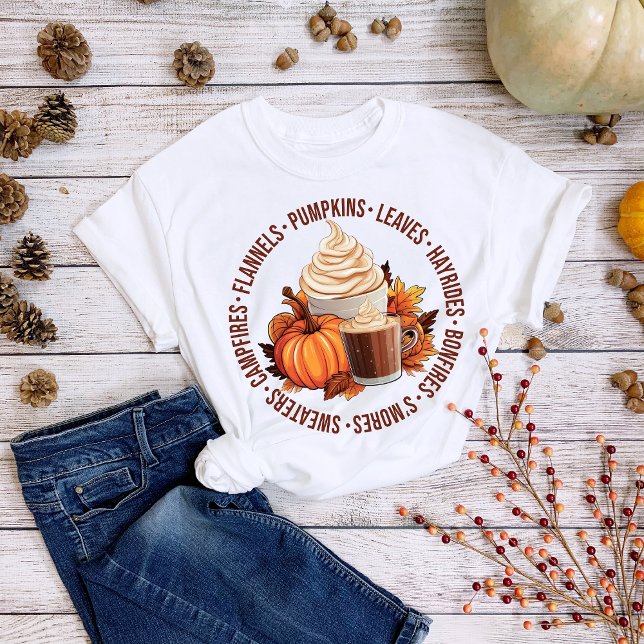 T-shirt En Tri-matière Thanksgiving Automne Citrouilles Sueurs Bonfires (Créateur téléchargé)