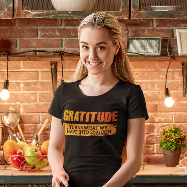 T-shirt En Tri-matière Thanksgiving Gratitude Famille Se Reunir (Gratitude Thanksgiving Womens Black Fall T-Shirt)