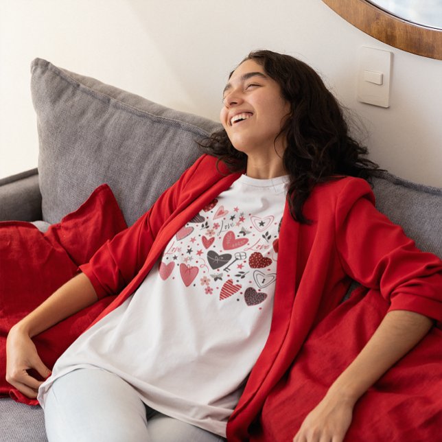 T-shirt En Tri-matière Thème de la Saint-Valentin Cœurs Rouges (Créateur téléchargé)