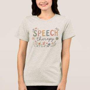 T-shirt En Tri-matière Thérapie de la parole mignonne Floral SLP Orthopho
