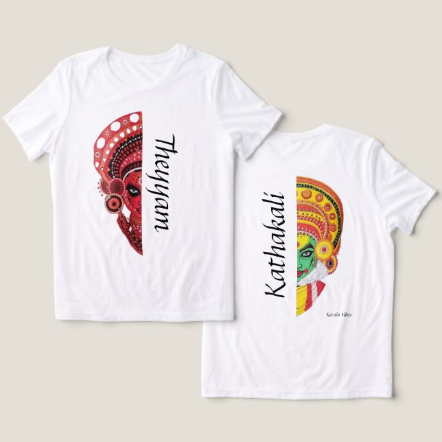 T-shirt En Tri-matière Theyyam-Kathakali Fusion - L'esprit audacieux du K (Design Recto & Verso)