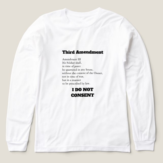 T-shirt En Tri-matière Third Amendment Constitution Protest Consent (Motif recto)