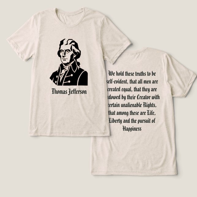 T-shirt En Tri-matière Thomas Jefferson  (Design Recto & Verso)