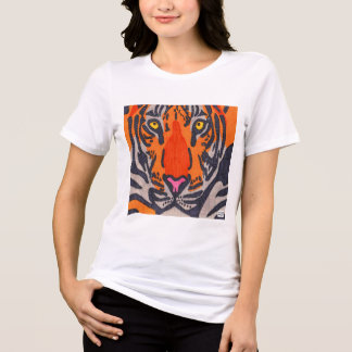 T-shirt En Tri-matière Tigre (blanc) - Chemise tricotée pour femmes