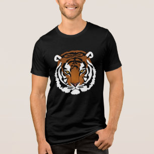T-shirt En Tri-matière Tigre, chat sauvage sur noir