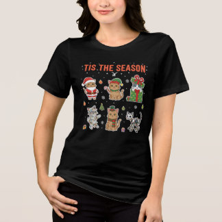 T-shirt En Tri-matière Tis The Season Cute Cat Squad Christmas Gift