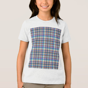 T-shirt En Tri-matière Tissu à carreaux Imprimé à carreaux Motif-57688