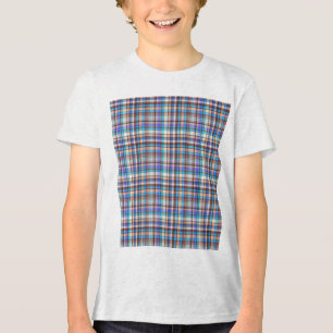 T-shirt En Tri-matière Tissu à carreaux Imprimé à carreaux Motif-57688