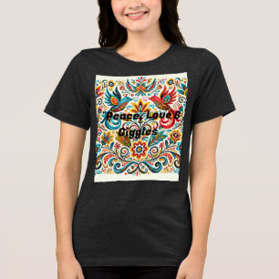 T-shirt En Tri-matière Titre : Art populaire vibreant Modèle floral T-shi