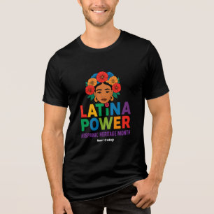 T-shirt En Tri-matière Titre : Femmes Latina Power Flowers Mois hispaniqu