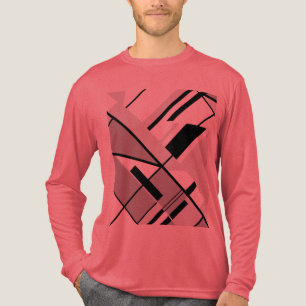 T-shirt En Tri-matière Tons gris avec conception géométrique diagonale no