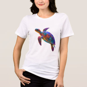 T-shirt En Tri-matière Tortue de mer lumineuse Art - Reptile sous-marin v