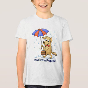 T-shirt En Tri-matière Totalement prêt – Chien mignon avec parapluie