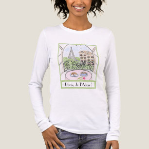 T-shirt En Tri-matière Tour Eiffel aquarelle fantaisiste PARIS JE T'ADORE