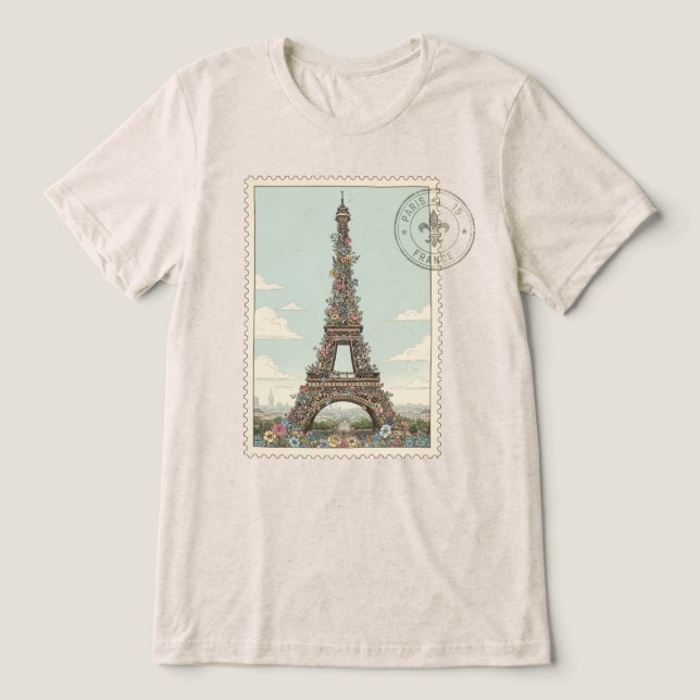 T-shirt En Tri-matière Tour Eiffel vintage (Design Recto)