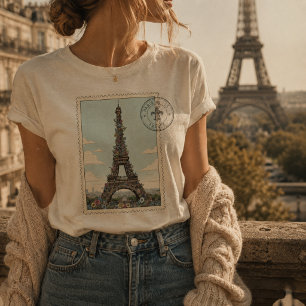 T-shirt En Tri-matière Tour Eiffel vintage
