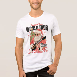 T-shirt En Tri-matière Tournée mondiale de Noël Rock Guitar de Papa Noël