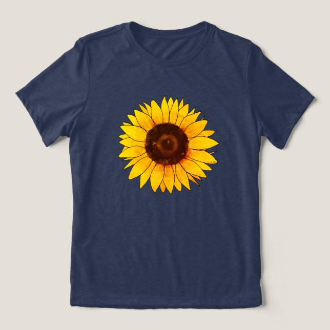 T-shirt En Tri-matière Tournesol jaune vibrant en fleurs (Design Recto)