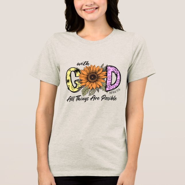 T-shirt En Tri-matière Tout est possible pour les chrétiens personnalisés (Recto)
