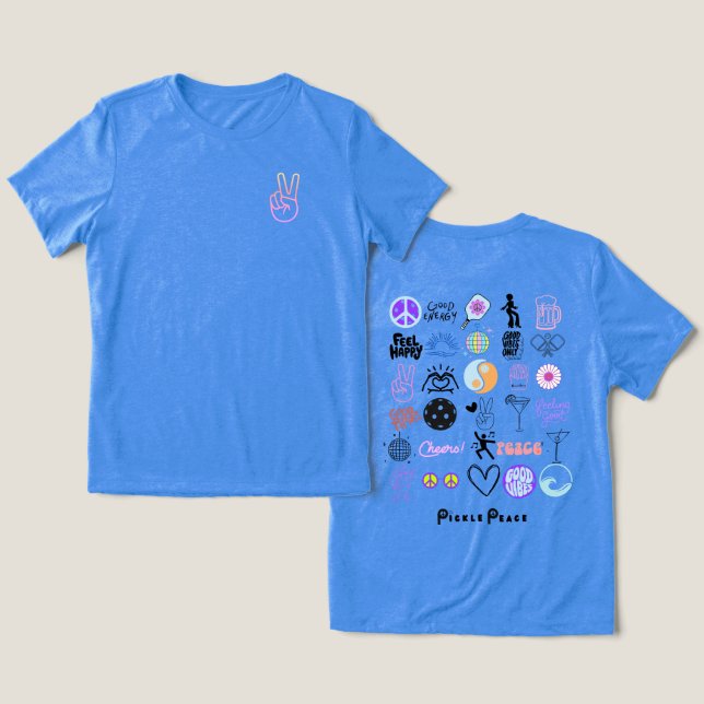 T-shirt En Tri-matière tout pickle bleu (Design Recto & Verso)