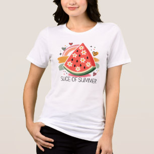 T-shirt En Tri-matière Tranche d'été, Graphisme Tranches de Pastèque 