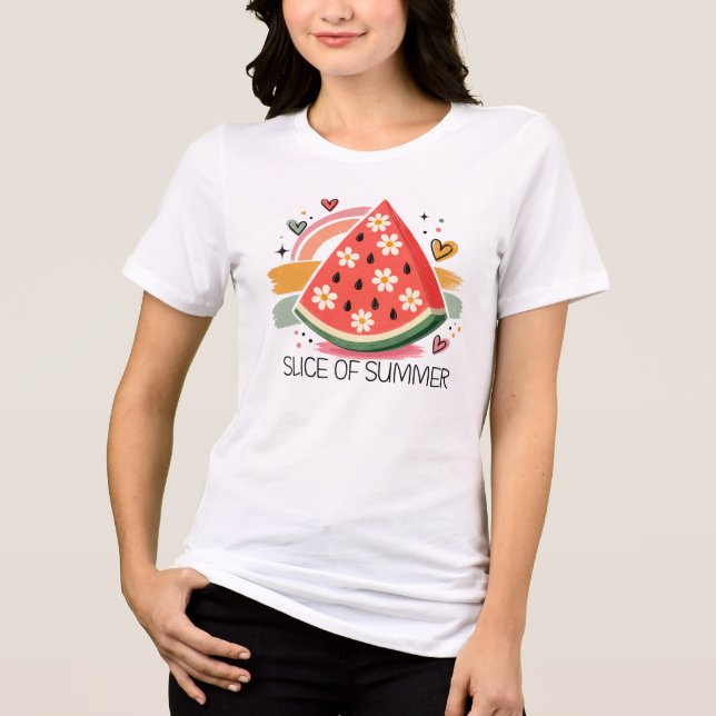 T-shirt En Tri-matière Tranche d'été, Graphisme Tranches de Pastèque  (Recto)