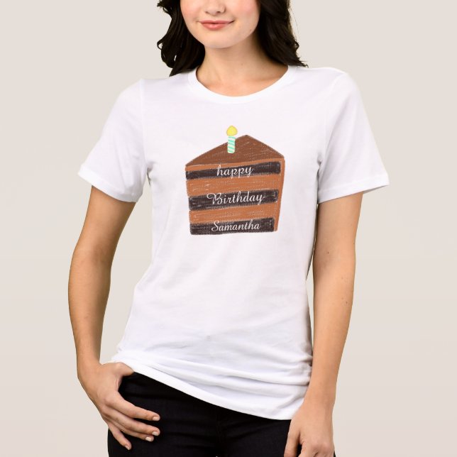 T-shirt En Tri-matière Tranches de gâteau au chocolat (Recto)