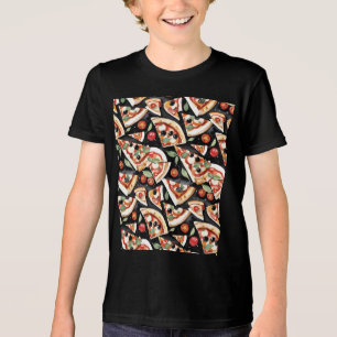 T-shirt En Tri-matière Tranches De Pizza Abstraites Sur Un Arrière - plan