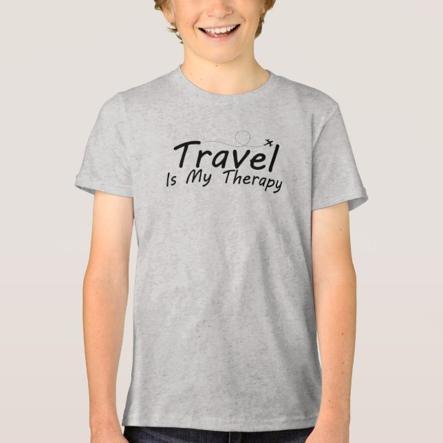 T-shirt En Tri-matière Travel Is My Therapy, Adventure Lover (Recto)