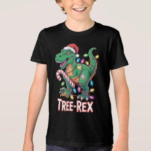 T-shirt En Tri-matière Tree-Rex dinosaure - T-Rex avec guirlande lumineus