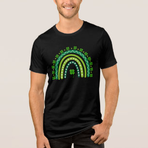 T-shirt En Tri-matière Trèfle arc-en-ciel vert Chanceux St. Patrick
