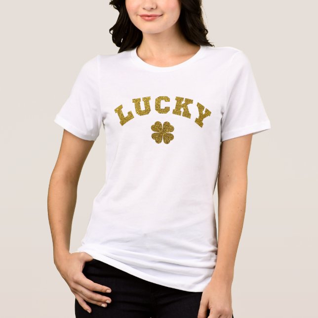 T-shirt En Tri-matière Trèfle Chanceux Saint Patrick (Recto)