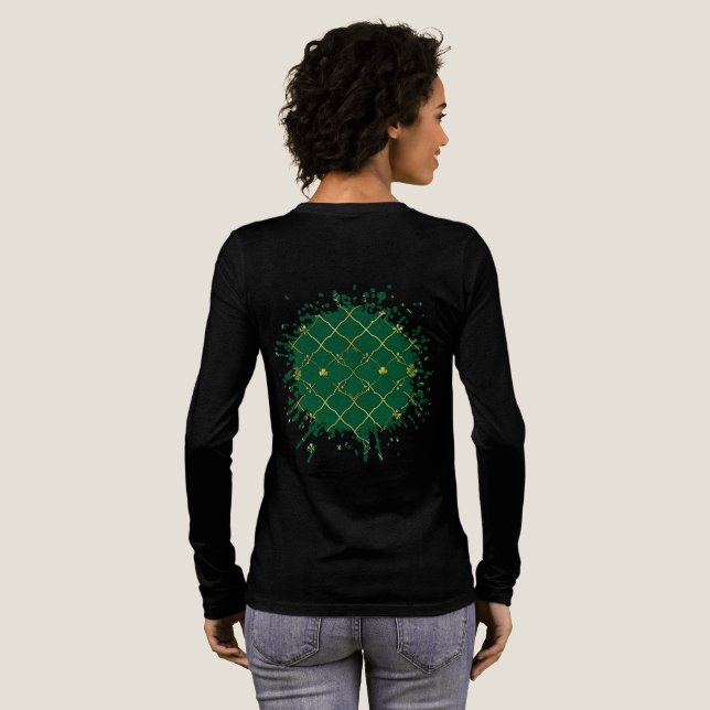 T-shirt En Tri-matière Trèfles Dorés Ciel d'Émeraude (Verso complet)