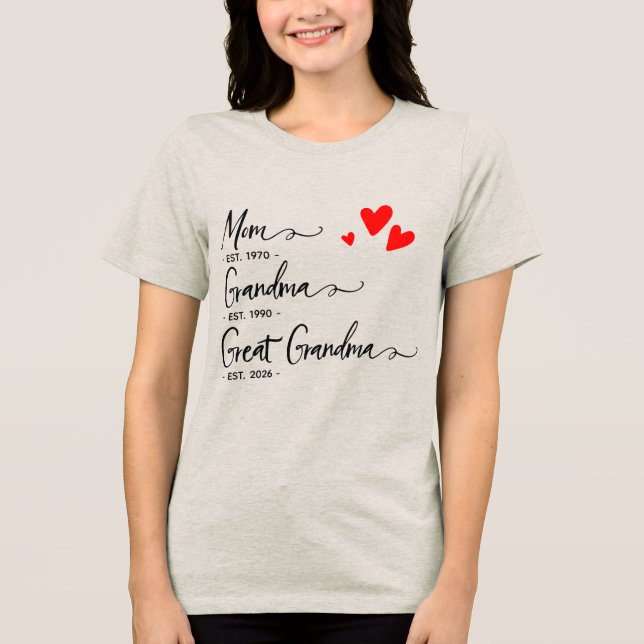 T-shirt En Tri-matière Trendy Custom Year Mom Grandma Great GrandmT-Shirt (Recto)