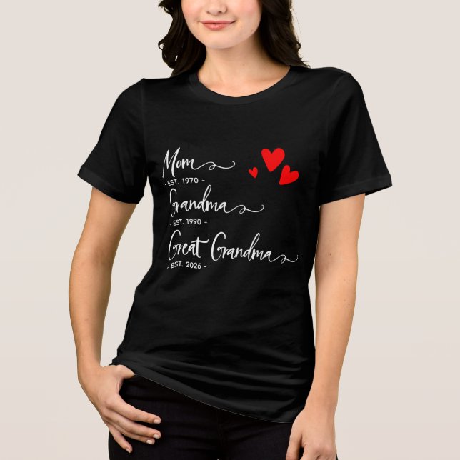 T-shirt En Tri-matière Trendy Custom Year Mom Grandma Great GrandmT-Shirt (Recto)