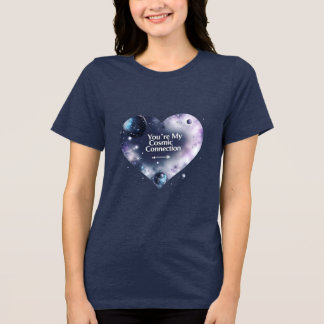 T-shirt En Tri-matière Tri-Blend féminin d'Amour Cosmique - Thème Galaxy