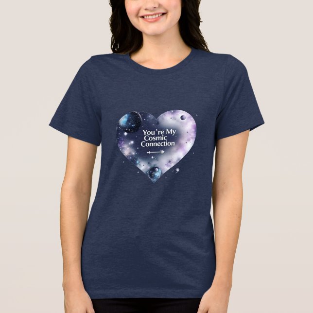 T-shirt En Tri-matière Tri-Blend féminin d'Amour Cosmique - Thème Galaxy (Recto)