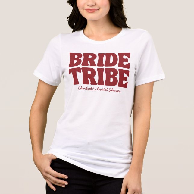 T-shirt En Tri-matière Tribu de la Mariée Burgundy Enterrement de Vie de  (Recto)