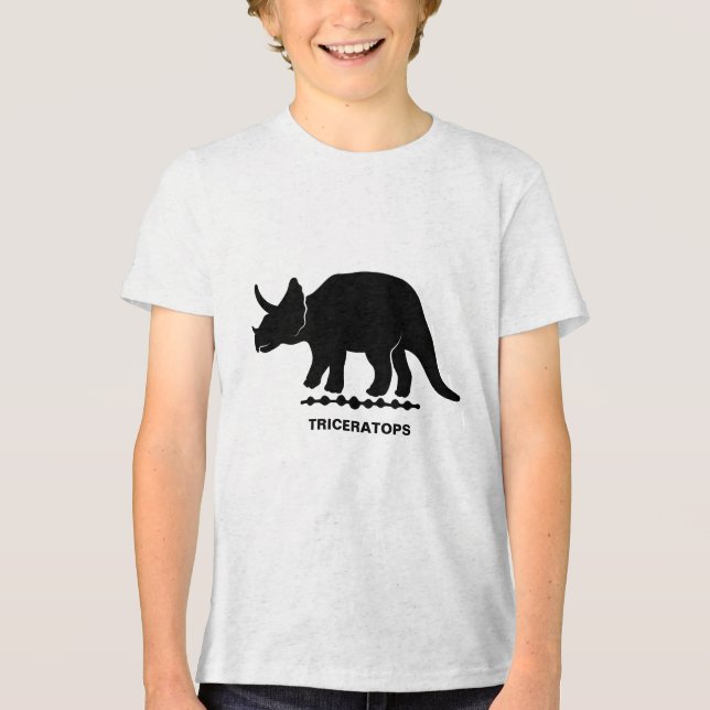 T-shirt En Tri-matière Tricératops Dinosaur Silhouette (Recto)