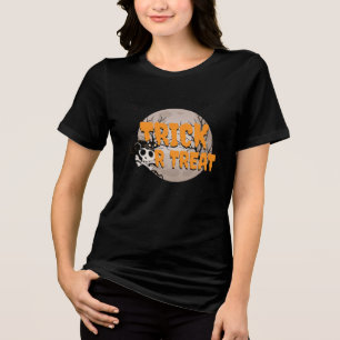T-shirt En Tri-matière Trick or Treat Chat Noir et Crâne Halloween